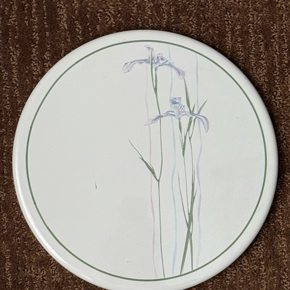 Vintage Corelle CorningWare Shadow Iris 10” Stove Eye Covers Trivets Set of 4 - Picture 4 of 8